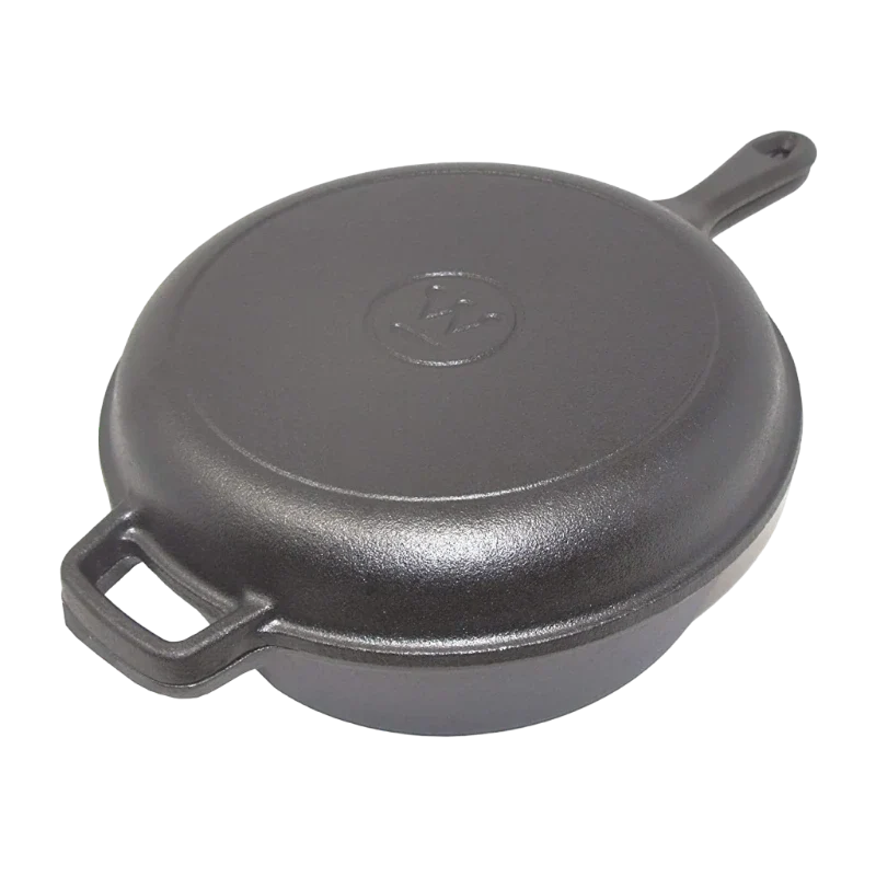 [WCCI0012BK] Westinghouse 3-Quart Pre-Seasoned Cast Iron Dutch Oven with 26 cm Skillet Lid – Black