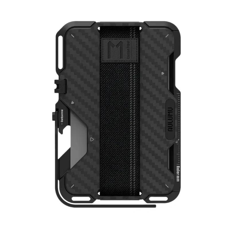 [UA-G03-CF] AULUMU G03 Multi-Tool Magnetic Metal Wallet Carbon Cover - Carbon Fiber