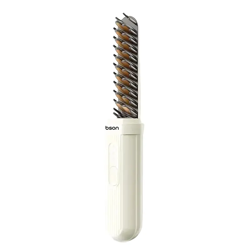 BSON 2-in-1 Hair Comb & Straightener/Curling Iron - Cordless & Adjustable Heat