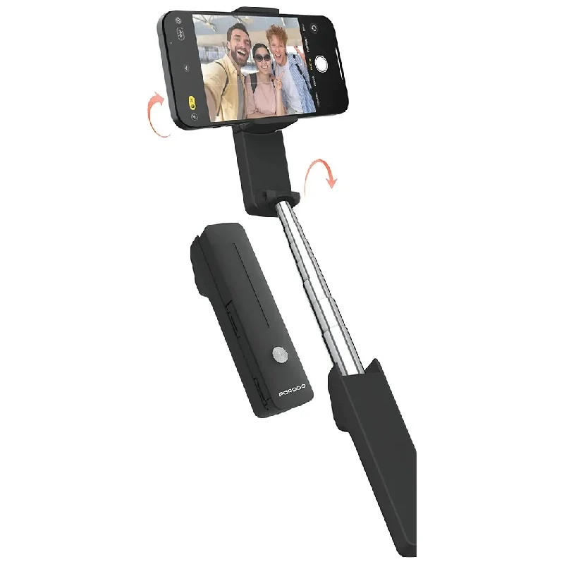 [PD-LFST195-BK] Porodo Lifestyle Ultra-Compact Bluetooth Selfie Stick - Black