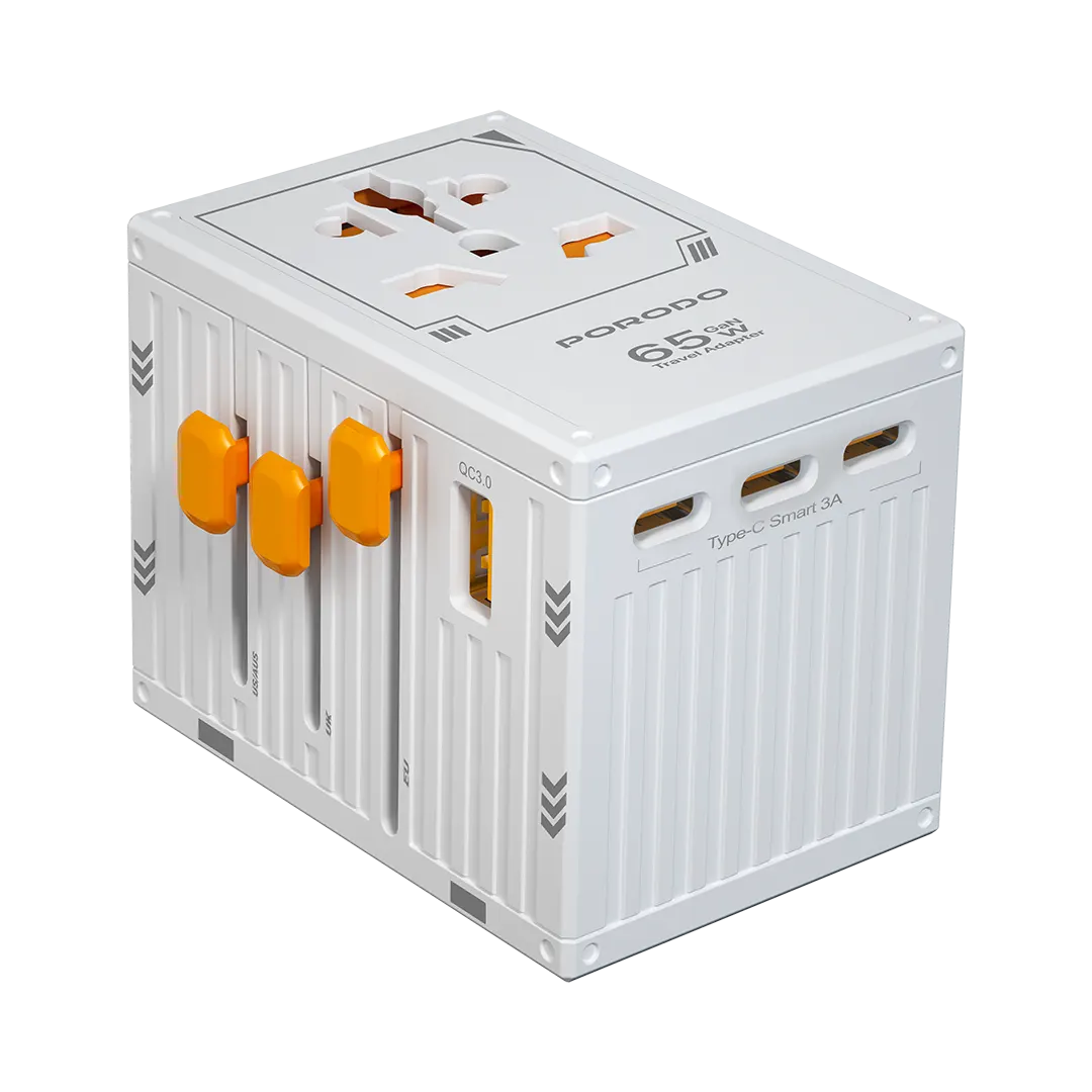 [PD-FWCH038-WH] Porodo FWC038 Gan 5-Port Travel Block Universal Charger (White)