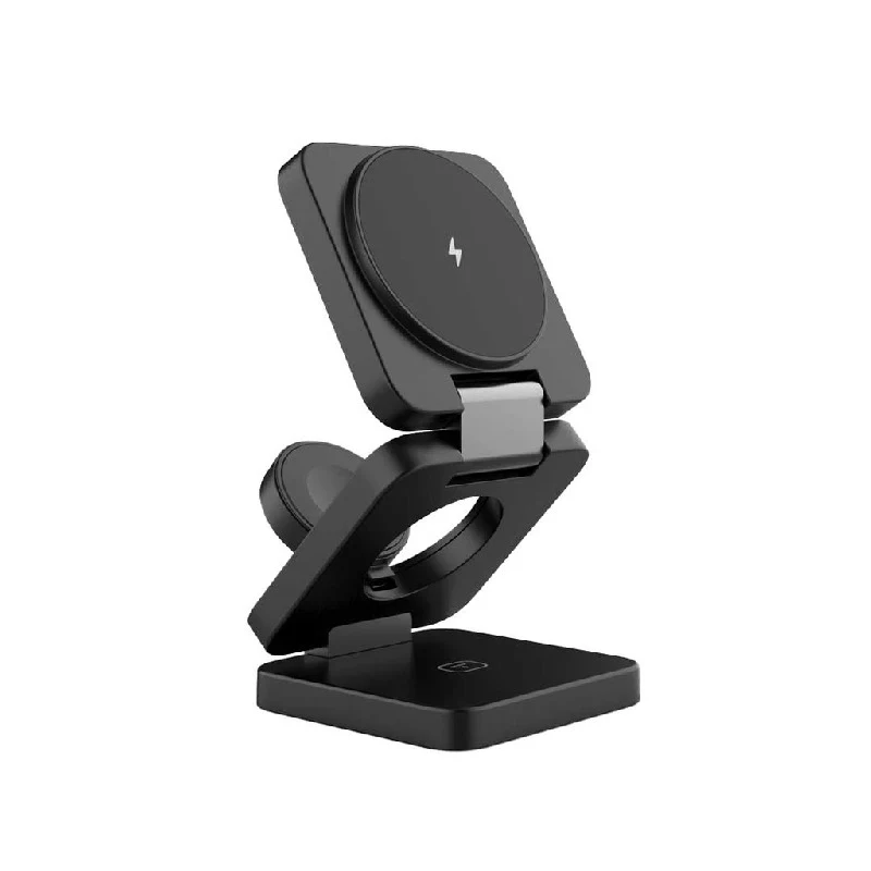 [PD-3N1MWFC-BK] Porodo Multi-Device Wireless Charger Sleek, Lightweight And Travel-Friendly - Black