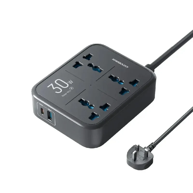 Powerology Power Strip 3250W 3AC Pwc037 - Black