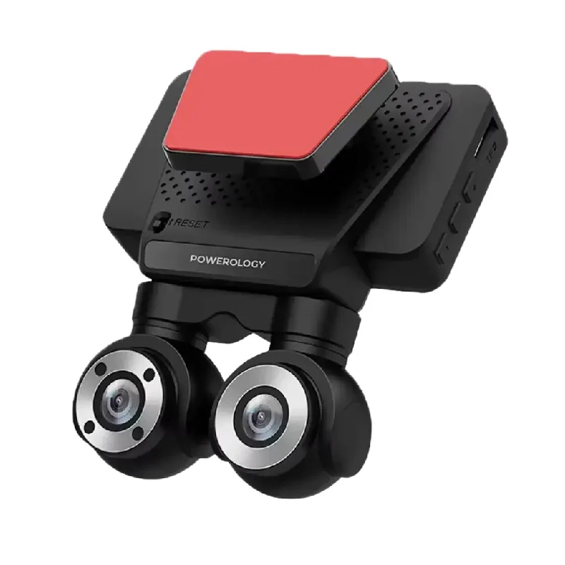 [P4KCAM108] Powerology Dual Lens Dash Camera 4K Cam108 - Black