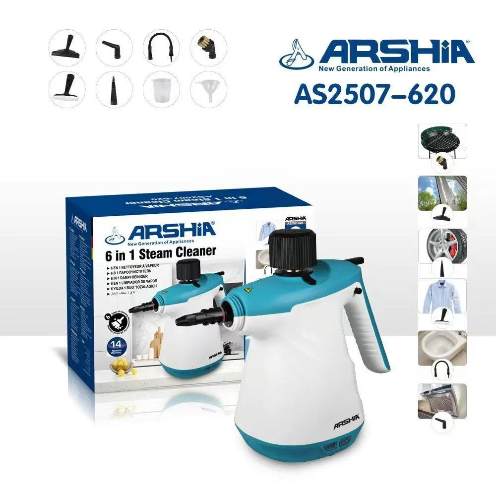 [AS2507-620] Arshia 6-in-1 Handheld Steam Cleaner Multifunctional Cleaning Machine, Quickly and Efficiently Completes Cleaning Tasks for Cleaning