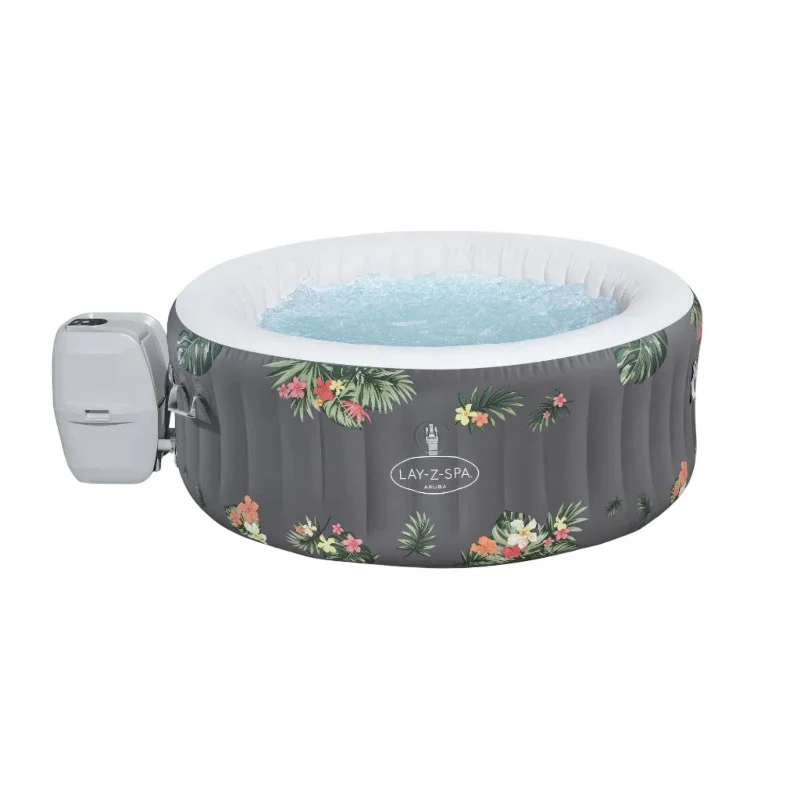 Bestway Aruba AirJet 3-Person Inflatable Hot Tub 1.70M x 66CM Tropical Edition with Heater & Filter System