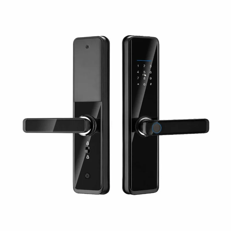 Smart Lock Intelligent Door Lock with Tuya App – Fingerprint, PIN & Card Lock for Wooden Doors
