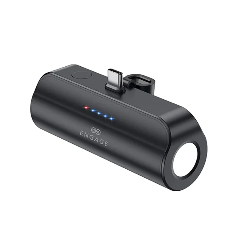 Engage, USB-C Ultra-Compact 5000 mAh Pocket Power Bank with Torch (18W)