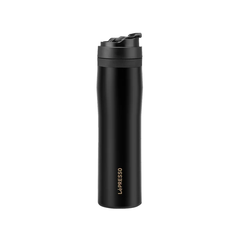 LePresso Stainless Steel Portable French Press - Black