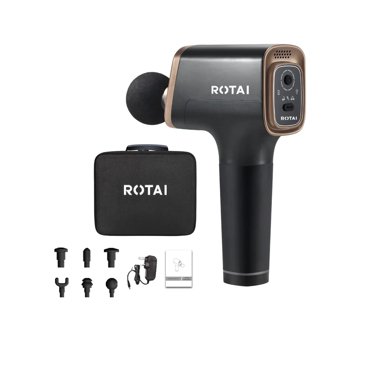ROTAI/Big Massage Gun/3Modes/6Attachment