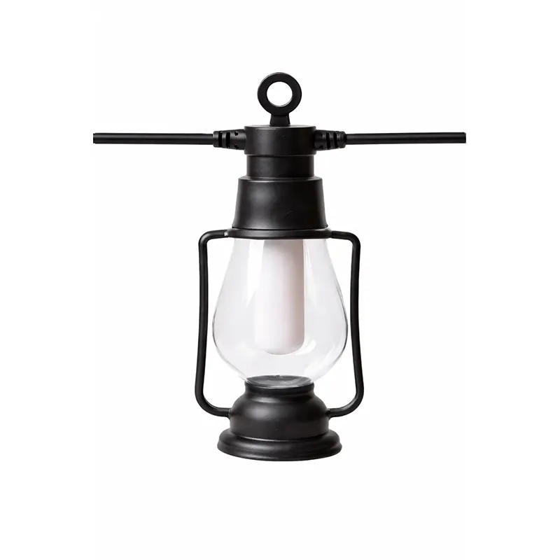 KKF Vintage Lantern-Style LED String Lights, 5m with 10 Warm White 2700K Bulbs, Waterproof Dimmable Outdoor Decorative Lighting for Garden, Backyard, Parties & Events