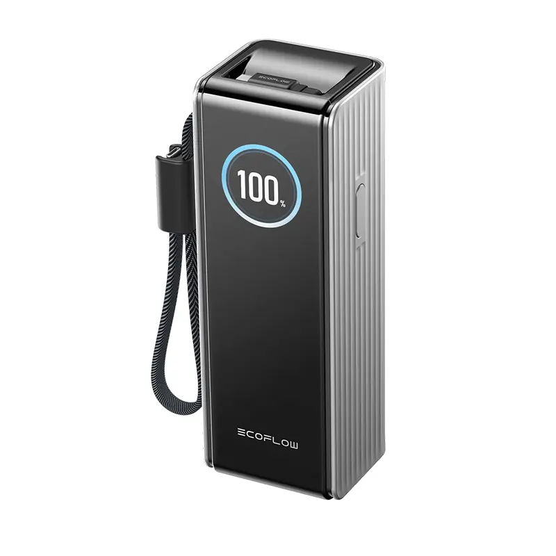 EcoFlow RAPID Power Bank (25,000mAh, 170W, 100W Built-In and Retractable Cables) - Silver