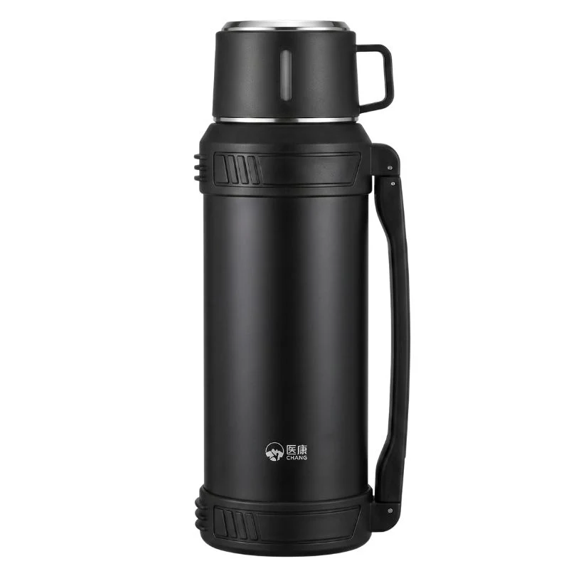 D.Kadi KD9110 Vacuum Bottle 2000ML with Carry Strap - Black