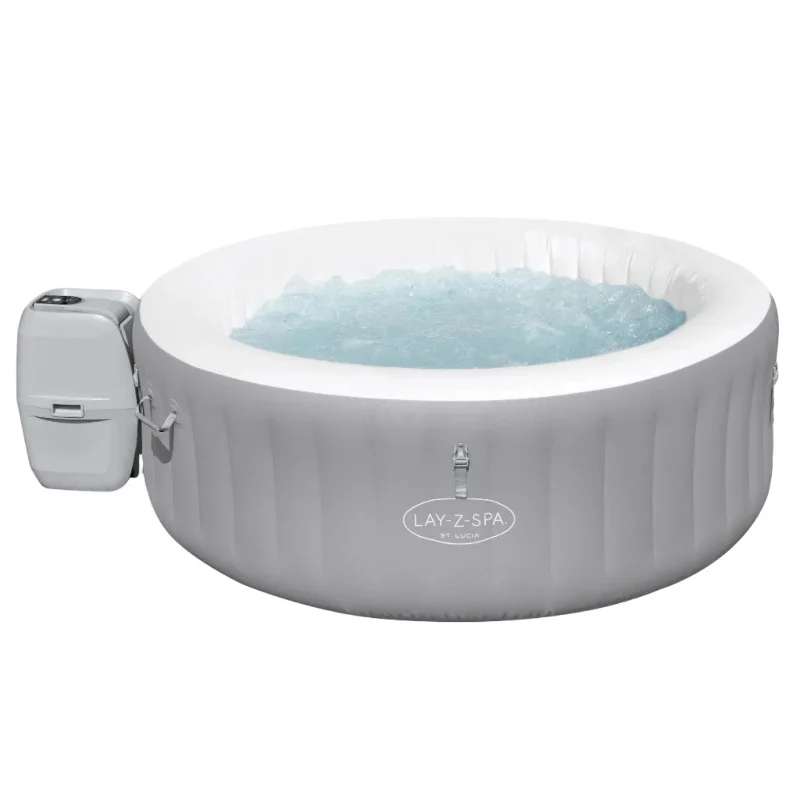 Bestway St. Lucia AirJet 3-Person Inflatable Hot Tub 1.70M x 66CM Grey with Heater & Filter System