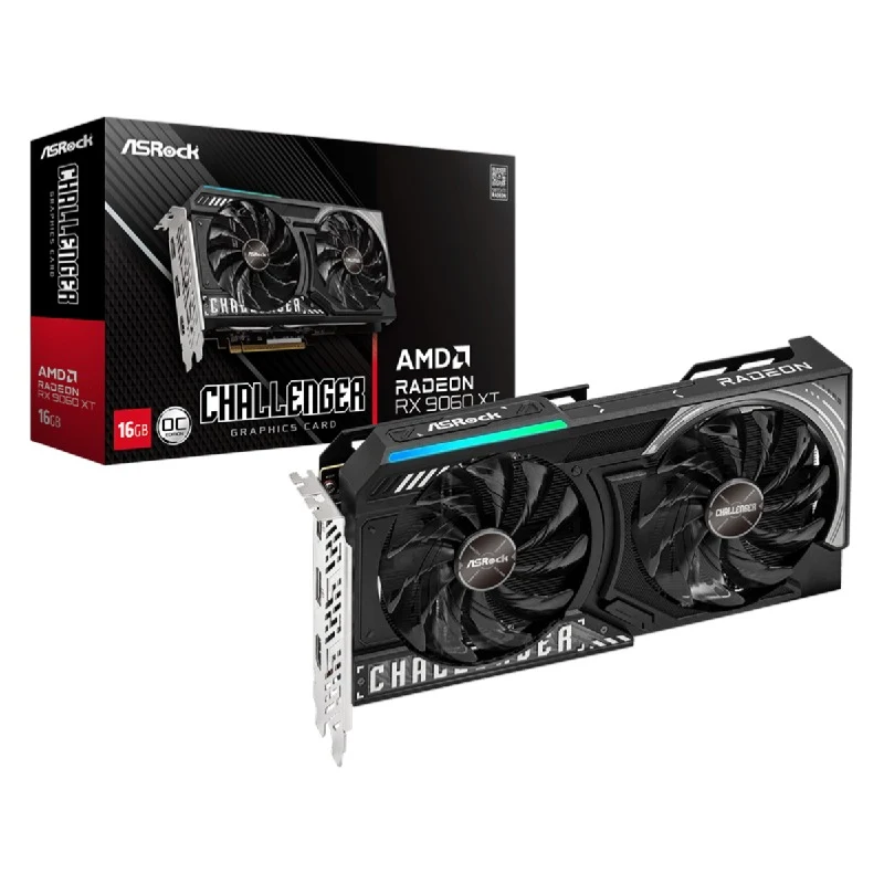 ASRock AMD Radeon RX 9060 XT Challenger, 16GB GDDR6 OC Graphics Card
