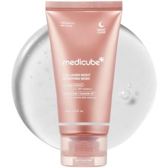 Medicube Collagen Overnight Wrapping Peel Off Facial Mask Pack - Elasticity & Hydration Care, Reduces Sagging & Dullness - Hydrolyzed Collagen For Glowing Skin - Korean Skin Care,