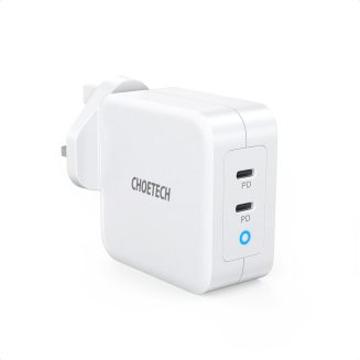 Choetech 100W Dual USB C Port Charger - with CC Cable - White