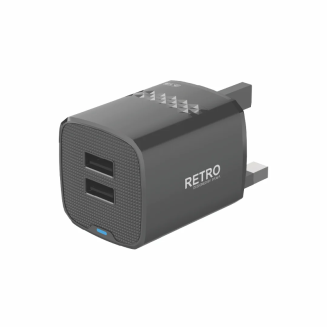 Pawa PW-TCRT31UK-BK, Retro 3.1A Dual USB UK Charger